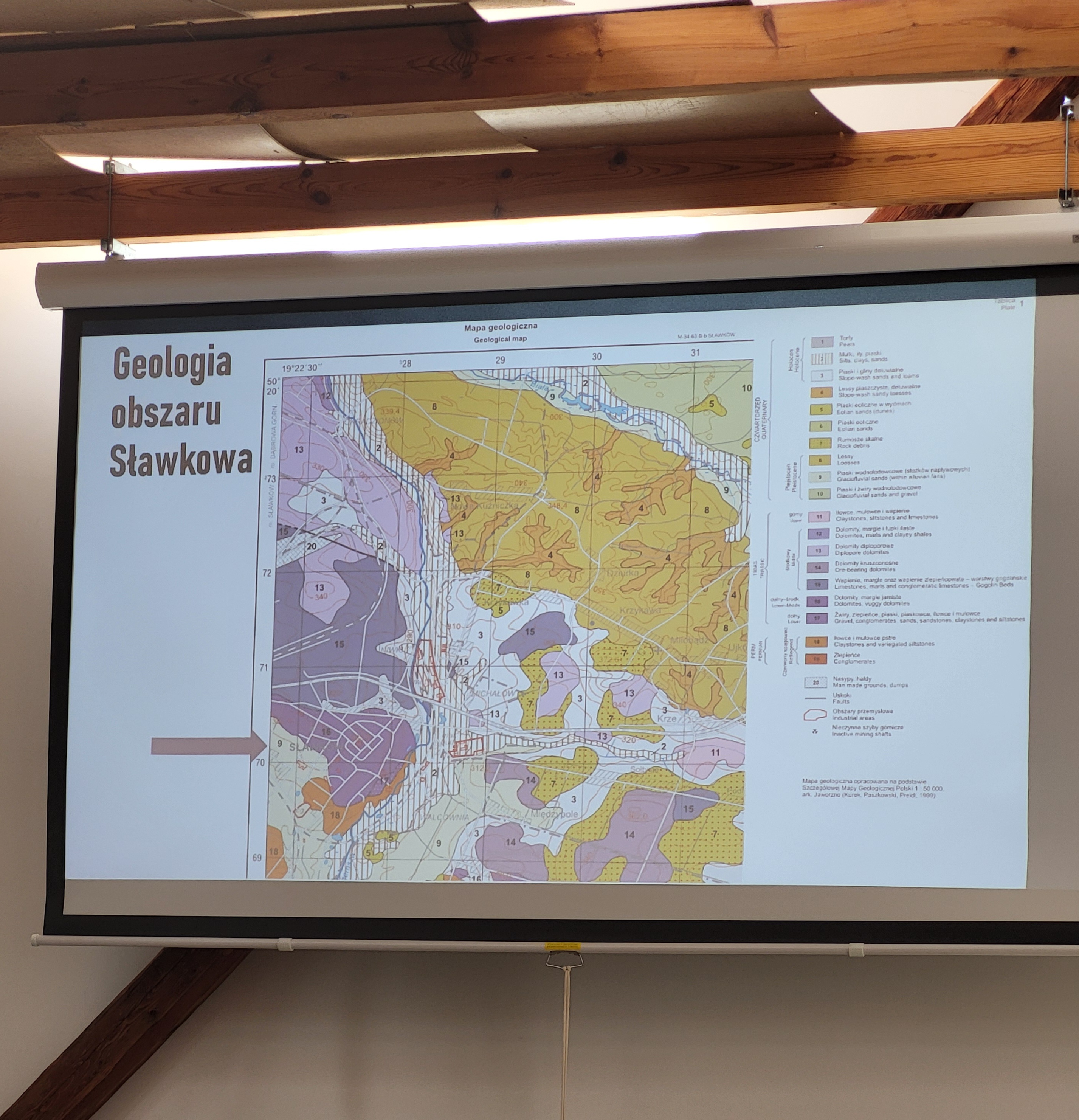 Zdjęcie przedstawia geologię obszaru Sławkowa